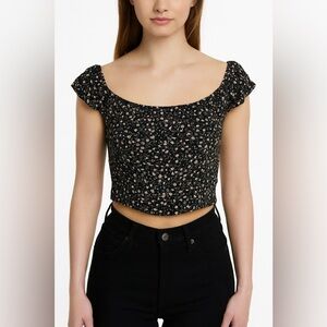 Garage Balloon Cap Sleeve Floral Mini Blouse Women’s M